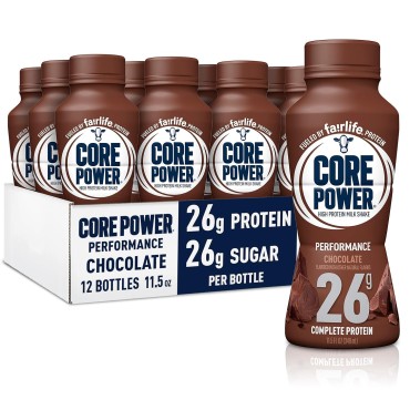 Core Power Fairlife 26g Protein Milk Shakes, Ready To Drink for Workout Recovery, Chocolate, 11.5 Fl Oz (Pack of 12)