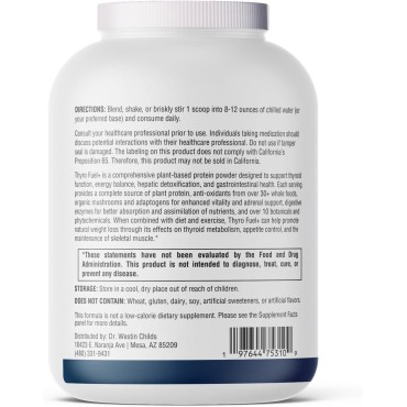 Dr. Westin Childs Thyro Fuel+ | Pea Protein Powder for Women | Thyroid, Digestion, & Muscle Support - Low Carb, Calorie, Non-GMO | Naturally Sweetened Vanilla, Gluten, Dairy & Soy Free - 30 Servings