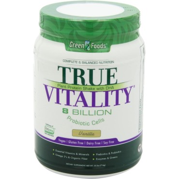 Green Foods True Vitality Plant Protein Shake, Vanilla, 25.2 Ounce