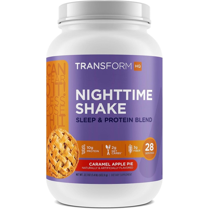 TransformHQ Nighttime Shake, Sleep + Protein Blend, 28 Servings, Caramel Apple Pie Flavor