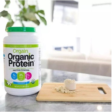 Orgain Organic Plant Based Protein Powder, Vanilla Bean, 2.74 lb