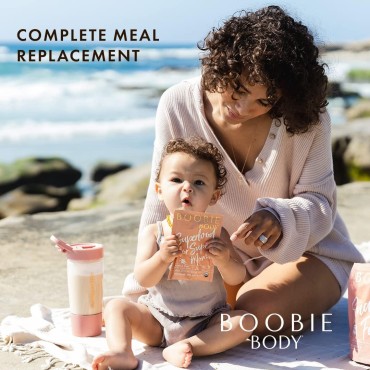 Boobie Body Superfood Protein Meal Replacement Shake, Coffee Caramel Flavor | 19g Protein | Safe For Pregnancy, Lactation, & Motherhood | Organic, Vegan, Zero Sugar, 10 Single Serve Packets (1.06 oz each)