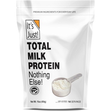 It's Just! - Milk Protein Concentrate Powder, Naturally 80% Casein / 20% Whey, rBSH/RBST Hormone Free, No Added Sugar (1 Pound, Unflavored)