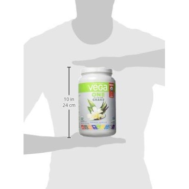 Vega Organic All-in-One Vegan Protein Powder, French Vanilla -Superfood Ingredients, Vitamins for Immunity Support, Keto Friendly, Pea Protein for Women & Men, 1.5 lbs (Packaging May Vary)