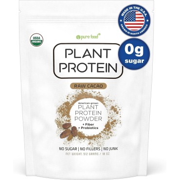 Plant Based Protein Powder with Probiotics | Organic, Clean, All Natural, Vegan, Vegetarian, Whole Superfood Nutritional Supplement with No Additives | Keto (Chocolate)