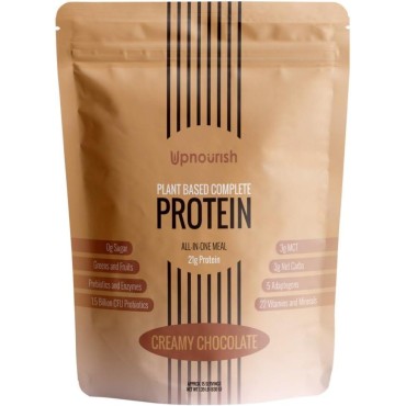 UpNourish Chocolate Vegan Protein Powder, Meal Replacement Shake, Gluten Free, Dairy Free, Packed with Essential Vitamins and Minerals, Keto-Friendly, Low-Carb Diet, 15 Servings