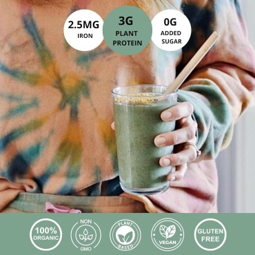 Philosophie Vegan Protein Powder - Green Superfood Powder with Hemp Protein, Spirulina & Maca Root Powder - Plant-Based, Organic Superfood Blend - Protein Powder for Meal Replacement Shake, 8oz