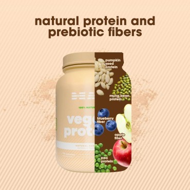 BEAM Be Amazing Vegan Protein Powder | 20g Plant-Based Protein with Prebiotics Fibers | Sugar-and-Gluten-Free Shake Mix, Low Carb Non-Dairy Smoothie | Natural Vanilla, 25 Servings