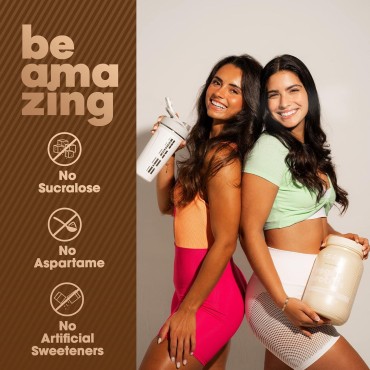 BEAM Be Amazing Vegan Protein Powder | 20g Plant-Based Protein with Prebiotics Fibers | Sugar-and-Gluten-Free Shake Mix, Low Carb Non-Dairy Smoothie | Natural Vanilla, 25 Servings