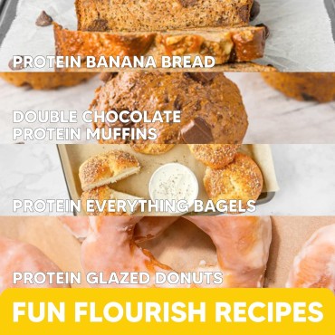 Flourish - Protein Pancake & Waffle Mix, Whey Protein Isolate & Flax Seed, Non-GMO, No Added Sugar, Superfood, High Protein & Fiber, Just Add Water - Buttermilk, 16oz