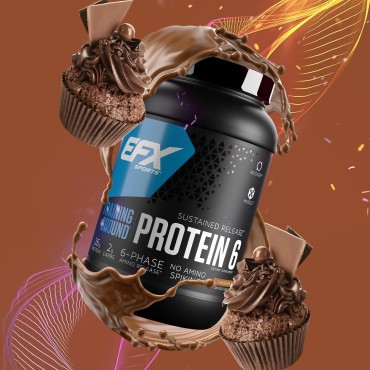 EFX Sports Training Ground Protein 6 | Whey Isolate & Concentrate, Egg White, & Pea Protein | 26g 6-Source Sustained Release Protein | 32 servings (Chocolate)