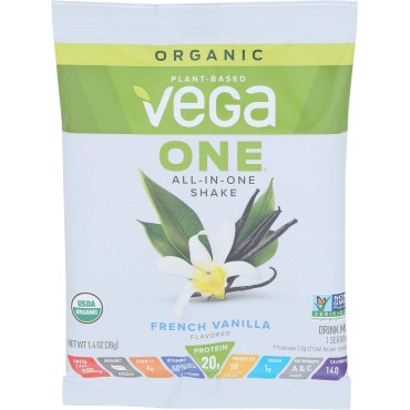 Vega One Organic Plant Protein Powder, French Vanilla, 1.4 Ounce