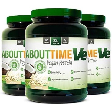 About Time Natural Vegan Protein Chocolate 2lb - 24g Protein, Non-GMO, Plant Based, Gluten Free, Soy Free, Dairy Free, 32 Servings