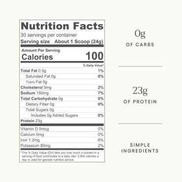 Be Well by Kelly Vanilla Grass-Fed Beef Protein Powder, 23G of Protein & Zero Carbs (3 Ingredients, 30 Servings) 9 Amino Acids + 3 BCAAs No Soy, No Dairy, Stevia-Free, No Sugar Added 1.87lb 849g