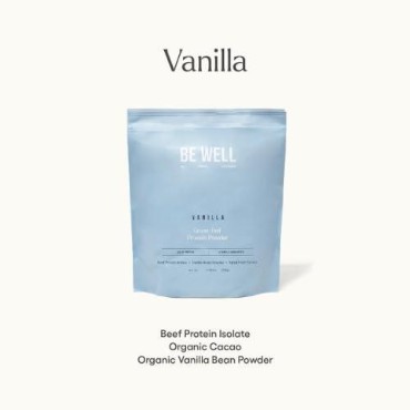 Be Well by Kelly Vanilla Grass-Fed Beef Protein Powder, 23G of Protein & Zero Carbs (3 Ingredients, 30 Servings) 9 Amino Acids + 3 BCAAs No Soy, No Dairy, Stevia-Free, No Sugar Added 1.87lb 849g