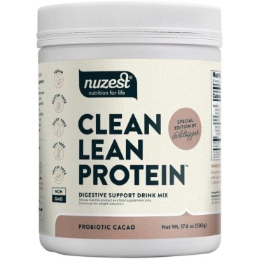 Nuzest Digestive Support Protein Probiotics for Digestive Health – Cacao -Clean Lean Protein - Premium Vegan Pea Protein Powder – Plant Based - 1 Serving, 0.9 oz