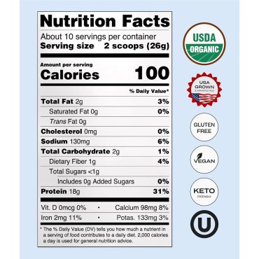 NUFYX • Heavenly Protein Powder • World’s Finest 100% Organic American Grown Peas • Vegan • Gluten Free • Low Carb (Creamy Vanilla, 20 Scoops)