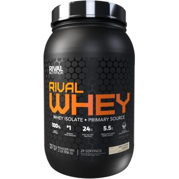 Rivalus Rivalwhey – Soft Serve Vanilla 2lb - 100% Whey Protein, Whey Protein Isolate Primary Source, Clean Nutritional Profile, BCAAs, No Banned Substances, Made in USA