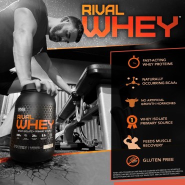 Rivalus Rivalwhey – Soft Serve Vanilla 2lb - 100% Whey Protein, Whey Protein Isolate Primary Source, Clean Nutritional Profile, BCAAs, No Banned Substances, Made in USA