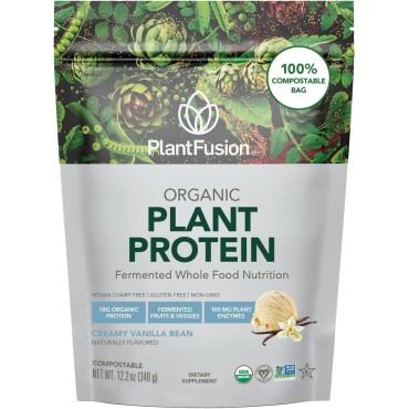 PLANTFUSION Organic Vanilla Plant Protein, 12 OZ