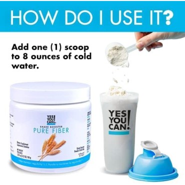 Yes You Can! Shake Booster Pure Fiber, Add to Complete Meal Replacement Shakes or Protein Shakes, Boost Shake with Sugarcane Fiber and Acacia Gums, Protein Shake Booster - Pure Fiber (30 Servings)