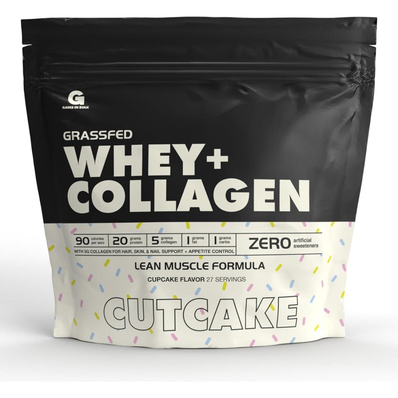 CutCake, Low Fat Low Carb Protein with Collagen Peptides, Gains in Bulk, 2.6 lbs