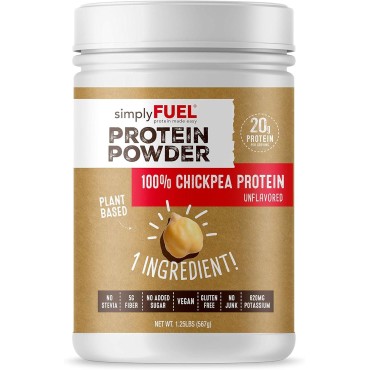 Plant Based Protein Powder - Chickpea Protein - 20g No Whey Protein Powder Unflavored - High Fiber - Unsweetened - No Stevia - Nothing Artificial - 1.25 pounds