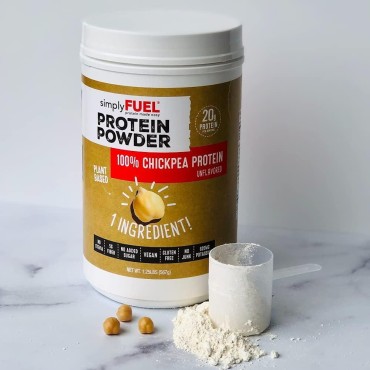 Plant Based Protein Powder - Chickpea Protein - 20g No Whey Protein Powder Unflavored - High Fiber - Unsweetened - No Stevia - Nothing Artificial - 1.25 pounds