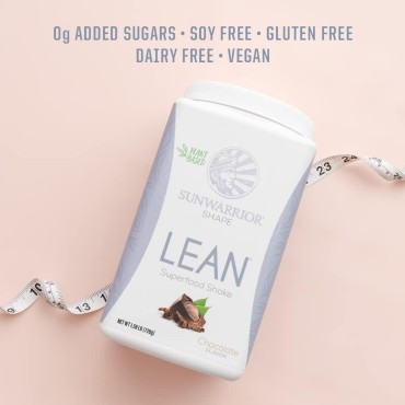 Sunwarrior Vegan Protein Superfood Shake Meal Replacement Organic Protein Supplement | Gluten Free Non-GMO Dairy Free Sugar Free Low Carb Plant Based Protein | Chocolate 20 Servings | Shape Lean