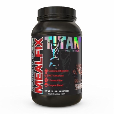 MealFix Meal Replacement Powder for Men & Women, 3 lbs - 24g of Protein Per Serving, Digestive Enzymes & MCT Oil - Gluten-Free - On-The-Go Provides Energy & Supports Muscle Mass - Brownie Batter