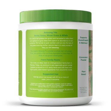 Amazing Grass Greens Trio: Greens Powder with Wheatgrass, Alfalfa, & Barley Grass, Rich Source of Chlorophyll, 30 Servings