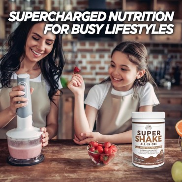 Country Farms All-in-One Super Shake Meal Replacement 15g Plant Protein Dietary Supplement with Superfoods, Vitamins, Probiotics and Prebiotics, 12 Servings, Chocolate, 12.48 Oz