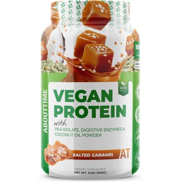 About Time Vegan Protein Supplement, Salted Caramel, 2 Pound