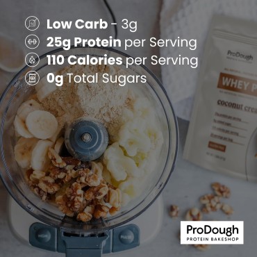 ProDough Gourmet Whey Isolate Hydrolized Protein Powder for Shake Mix- Easy Digest Enzyme Blend, 25g Protein per Serving, Natural Ingredients, Gluten Free, Keto Friendly (Strawberry Shortcake)