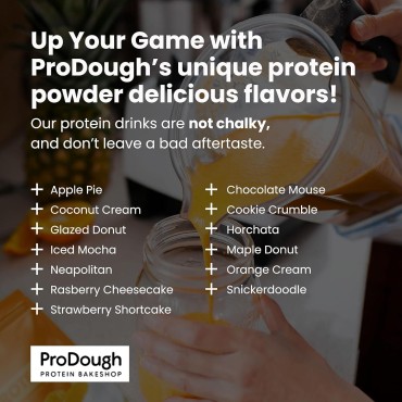 ProDough Gourmet Whey Isolate Hydrolized Protein Powder for Shake Mix- Easy Digest Enzyme Blend, 25g Protein per Serving, Natural Ingredients, Gluten Free, Keto Friendly (Strawberry Shortcake)