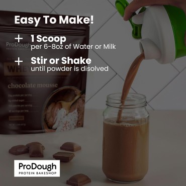 ProDough Gourmet Whey Isolate Hydrolized Protein Powder for Shake Mix- Easy Digest Enzyme Blend, 25g Protein per Serving, Natural Ingredients, Gluten Free, Keto Friendly (Strawberry Shortcake)