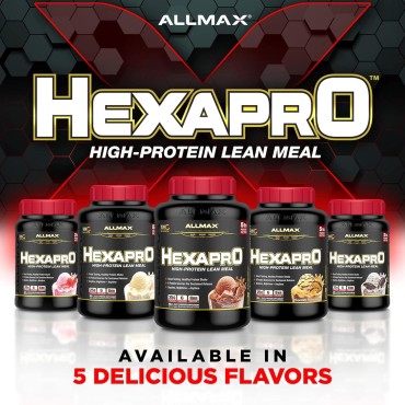 ALLMAX HEXAPRO, Chocolate - 5 lb - 25 Grams of Protein Per Serving - 8-Hour Sustained Release - Zero Sugar - 52 Servings