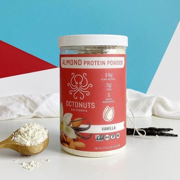 Vanilla Almond Protein Powder, 21 Ounce, Made with California Almonds, 14g Plant Based Protein, Keto, Paleo Friendly, Vegan, Gluten Free, 17 Servings