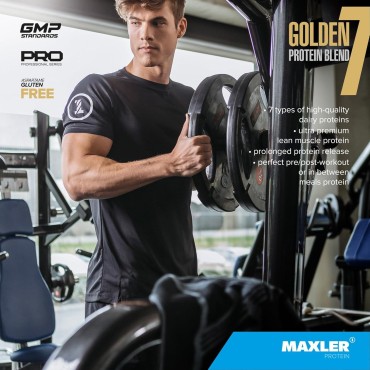 Maxler Golden 7 Protein Blend - Protein Powder for Muscle Gain & Recovery - Vanilla Protein Powder 2 lb